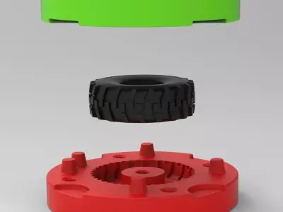 Mold for diecast military truck tire 8 Scale 1 to 25 3D print model