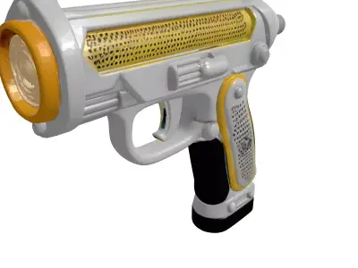Sleek Silver Ray Gun 3D model
