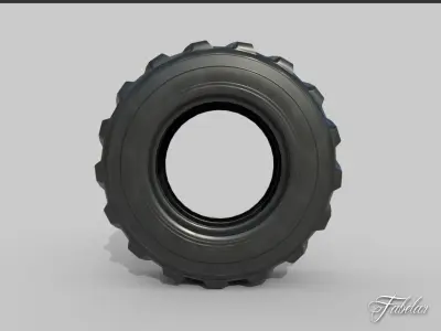 Loader tyre collection Low-poly 3D model