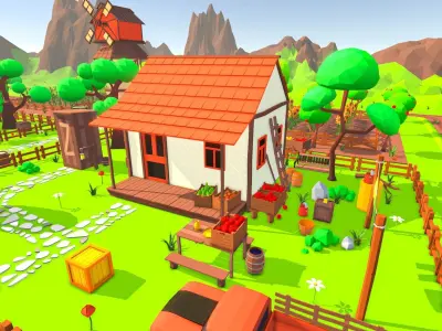 Low poly farm simulator apk Low-poly 3D model