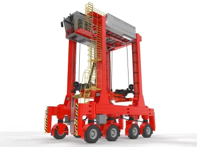 Straddle Carrier for Port 3D model