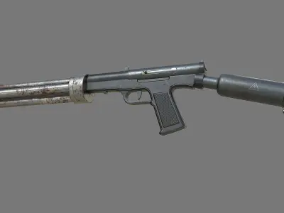 SMG-60 Minigun PBR Low-poly 3D model