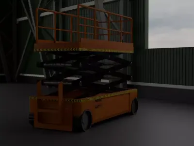 scissor lift  Low-poly 3D model