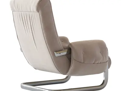 Tan Brown Mohair Velvet Large Lounge Chairs  3D model
