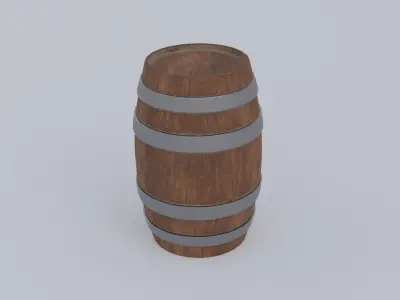 Wooden wine Barrel Low-poly 3D model purchase
