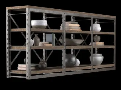 Console French Libary Triple 3D model