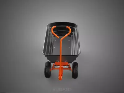 OUTDOOR UTILITY CART WAGON TROLLEY HAND TRUCK PLATFORM PALLET 4W 3D model