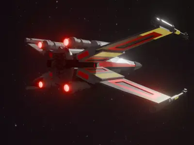 X wing star wars Low-poly 3D model by jeffersonpereira3554