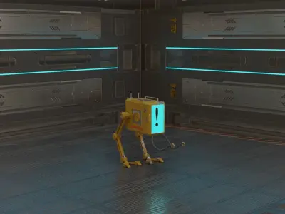  mini search robot Low-poly 3D model