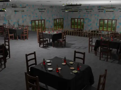 Restaurant  Low-poly 3D model get
