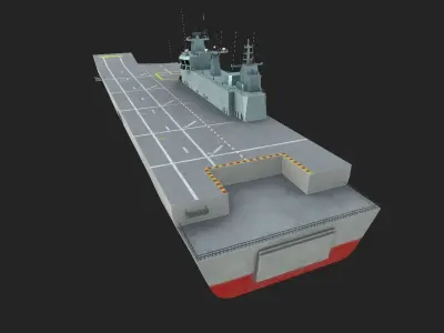 TCG ANADOLU TURKISH LANDING HELICOPTER DOCK NAVY FLAGSHIP  Low-poly 3D model