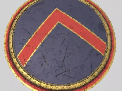 Spartan Shield Low-poly 3D model