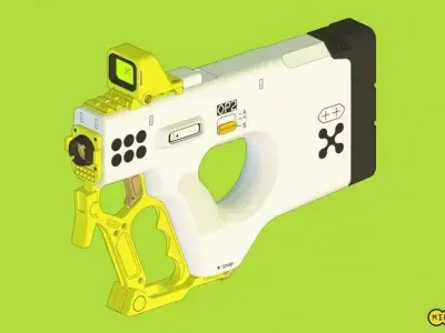 SCI-FI GUN Free low-poly 3D model 2