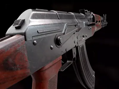 AKM - low poly model Low-poly 3D model