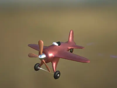 Toy Plane Low-Poly 8 colours Low-poly 3D model
