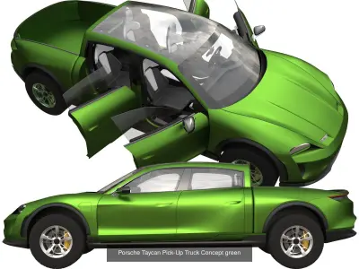 Porsche Taycan Pick-Up Truck 3D Model Pack purchase