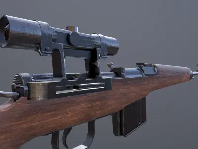 GEWEHR 43 Low Poly Sniper Rifle Low-poly 3D model