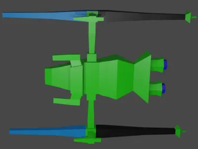 Low Poly Spaceship helicopter 3D model