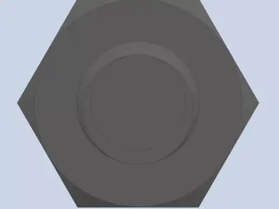 Bolt Partial Thread Hexagonal Head M10x80mm 3D model
