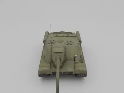 ISU-122 Tank Destroyer Low-poly 3D model