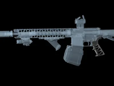 Pistol grip AR 15 Naroh Arms GRAL-S  Low-poly 3D model