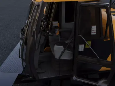 Wheeled Excavator Low-poly 3D model by PhilRivera