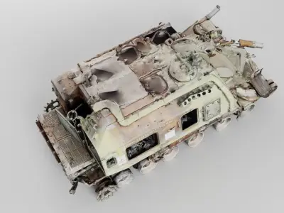 Destroyed 2S19 Msta 152 mm self-propelled howitzer 3D model purchase