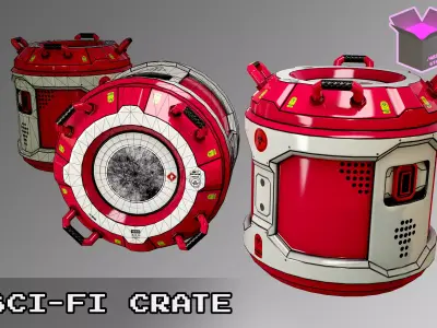 Sci-Fi Crate Unity PBR Free low-poly 3D model