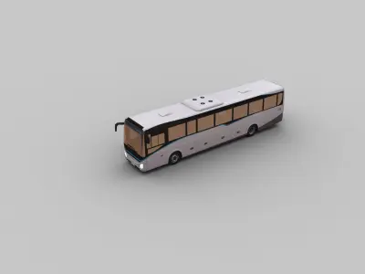 City Bus with Interior 12 Low-poly 3D model