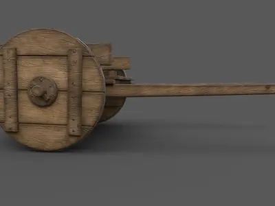Medieval Wooden Cart 3D model purchase