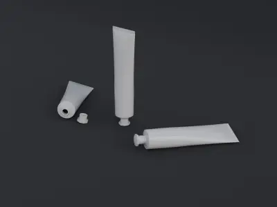 Hand Cream Laminate Tube and Packaging box Low-poly 3D model