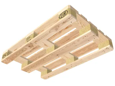Wood pallet EPAL EUR Low-poly 3D model