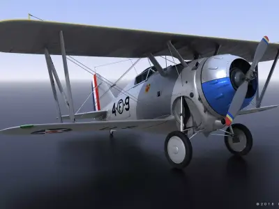 F2F-1 US Marines 1937 Low-poly 3D model