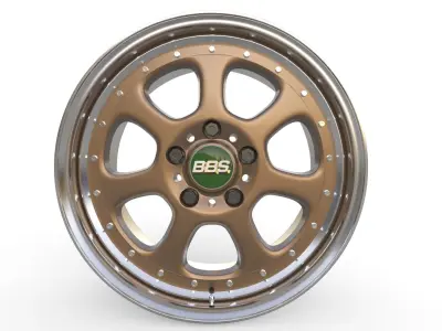 BBS Bugatti costom wheel and stock wheel 3D model