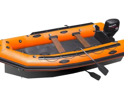 Inflatable Motor Boat Low-poly PBR Low-poly 3D model