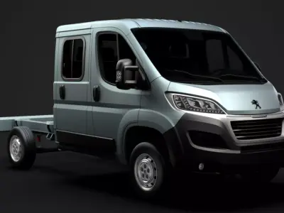 Peugeot Boxer Manager Chassis Truck Crew Cab 3450 WB 2020 3D model