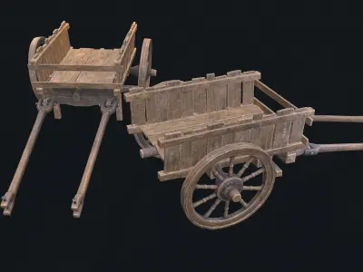 Medieval Cart collection 3D Model Pack