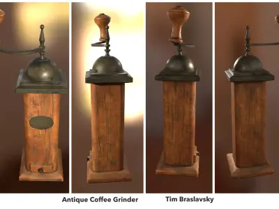 Antique Coffee Grinder Low-poly 3D model