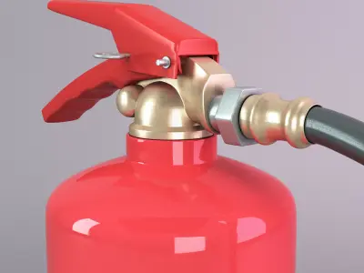 Foam fire extinguisher Low-poly 3D model