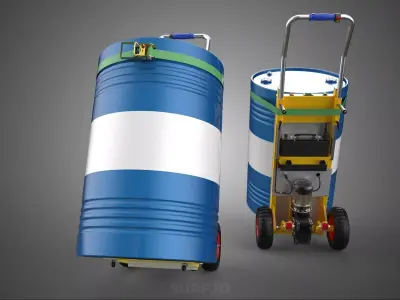 ELECTRIC STAIR CLIMBER HAND TRUCK CART TROLLEY STEEL DRUM BARREL 3D model