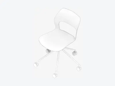 Chair - Office - Worksmart - 5 Star Castors Low-poly 3D model