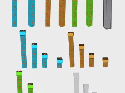 Flappy 3D-Complete Game Template Low-poly 3D model