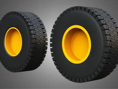 Water Truck 777 Wheels and Tires 3D model