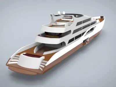 Yacht II Low-poly 3D model