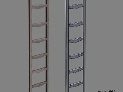 Ladder wooden Low-poly 3D model purchase