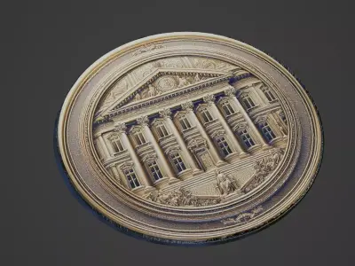 Building House Pendant Medallion 3D print model 10