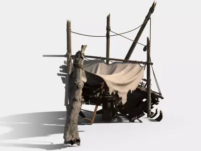 Shipwreck camp 3D model 3D model