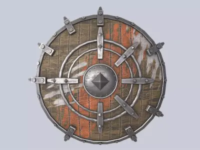 Orc shield Low-poly 3D model