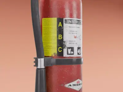 Game Ready Fire Extinguisher 3D Model Industrial Safety Prop Low-poly 3D model