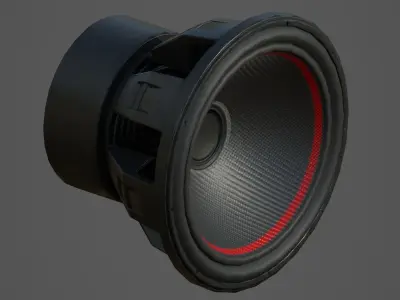 Car Audio System Speakers and Box Low Poly Low-poly 3D model